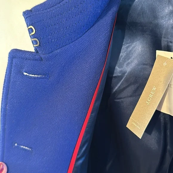 J Crew Double Cloth Wool Royal Blue Coat - Picture 3 of 6